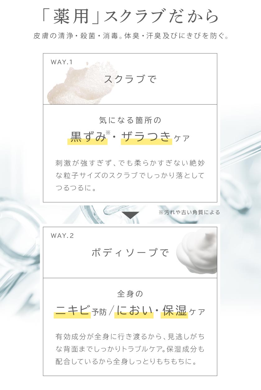 「薬用」スクラブだから