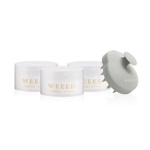 【3個セット】WEEED ヘッドスクラブ ジャスミン＆バニラ 《200g》（ヘッドスクラブ3個＆スカルプブラシ）
